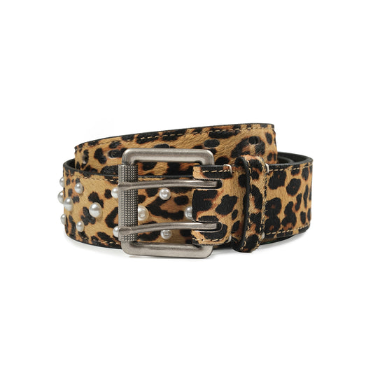 LEOPARD PRINT DOUBLE PRONG BELT