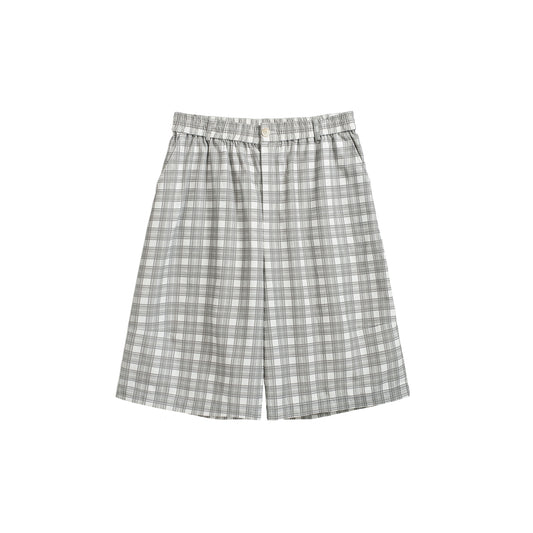 PLAID BAGGY SHORTS