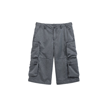 WASH OUT NYLON BAGGY CARGO SHORTS