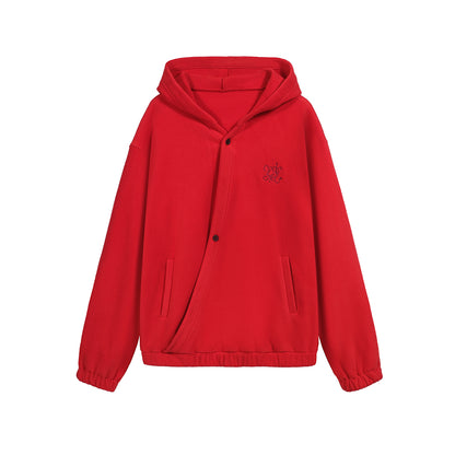 FRAYED COLLAR ETHNIC NOMADIC STYLE CARDIGAN HOODIE