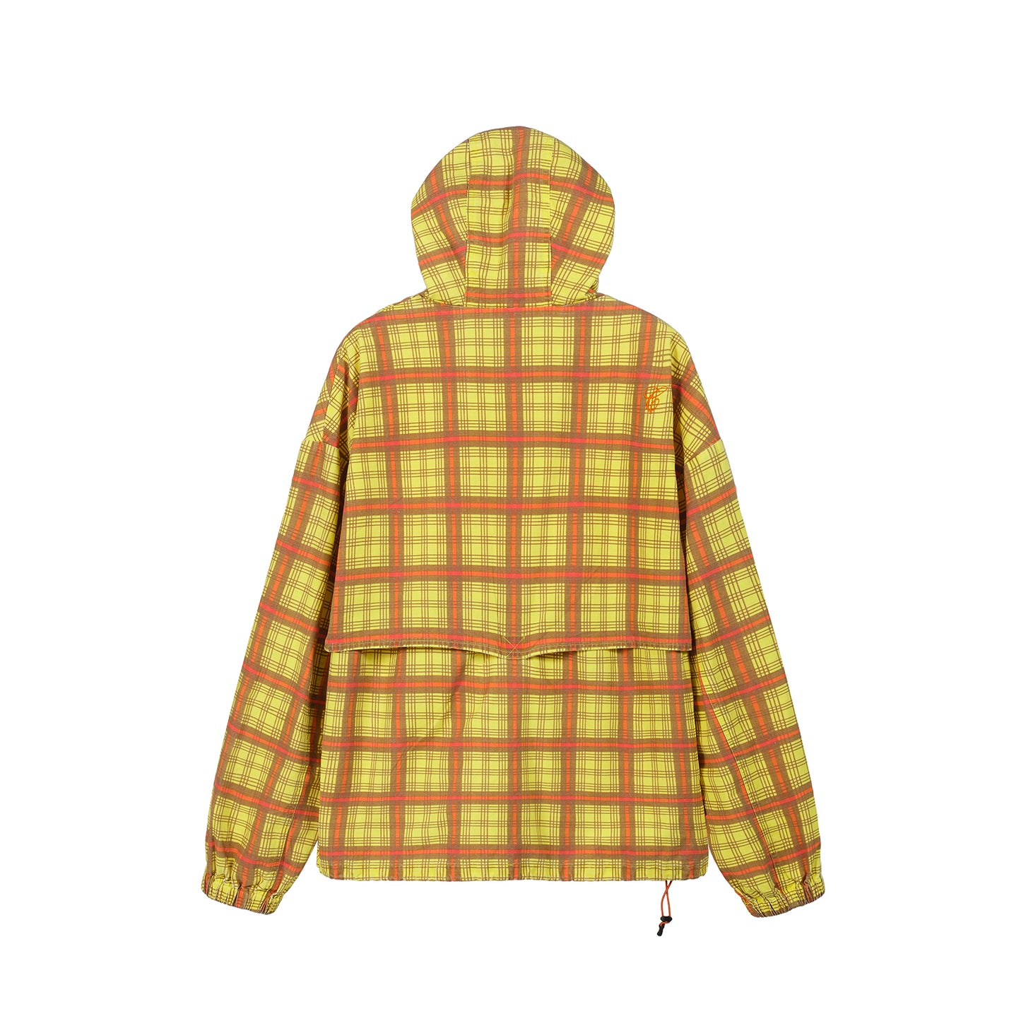 YELLOW LARGE GRID BALACLAVA HALF-ZIP HARDSHELL JACKET