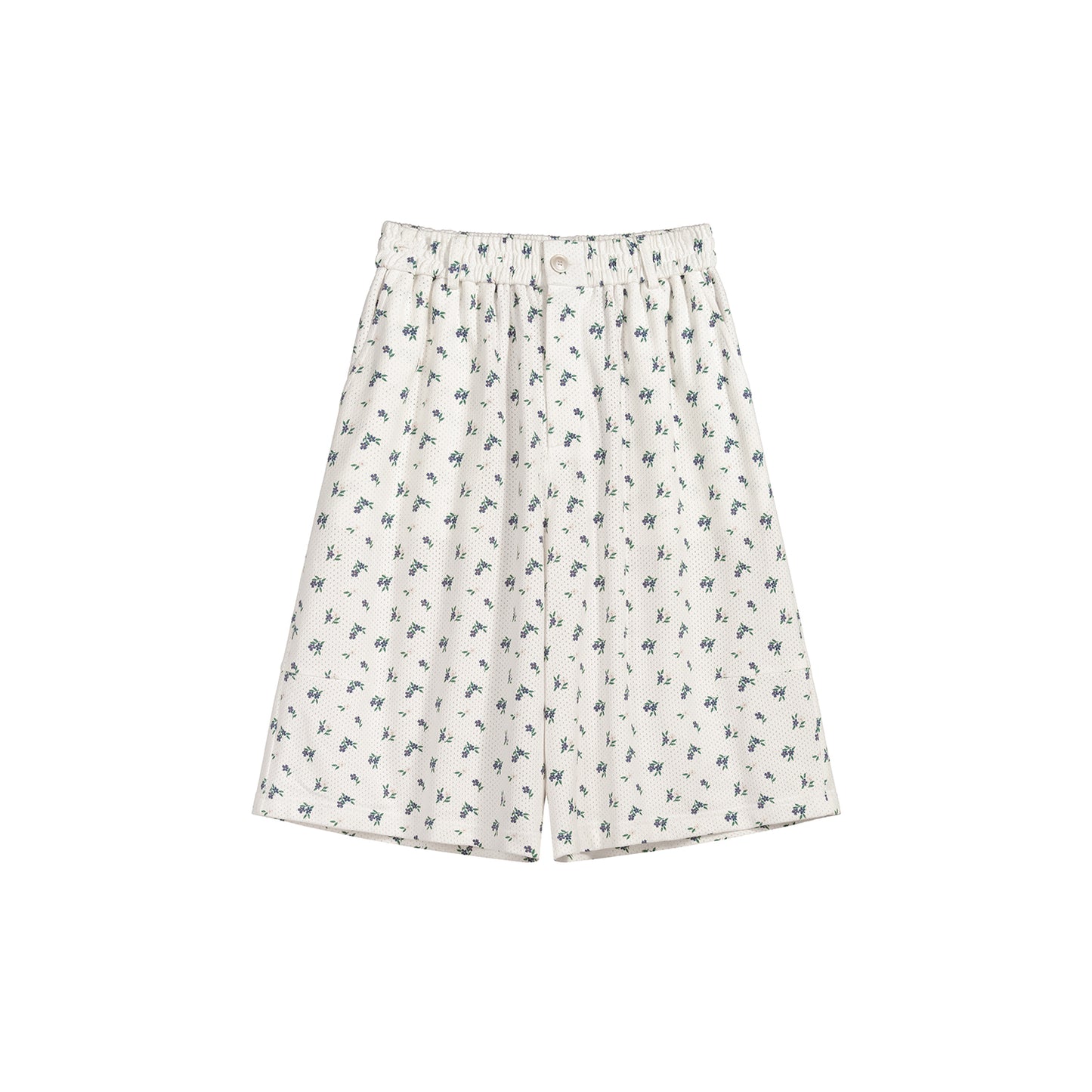 COTTON FLORAL MESH SHORTS