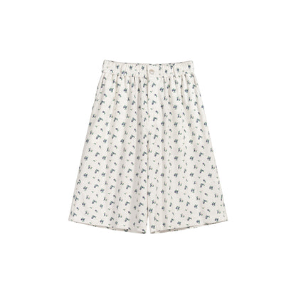 COTTON FLORAL MESH SHORTS