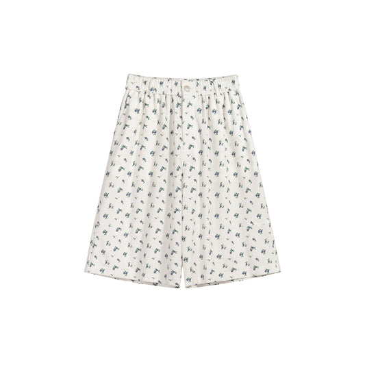 COTTON FLORAL MESH SHORTS