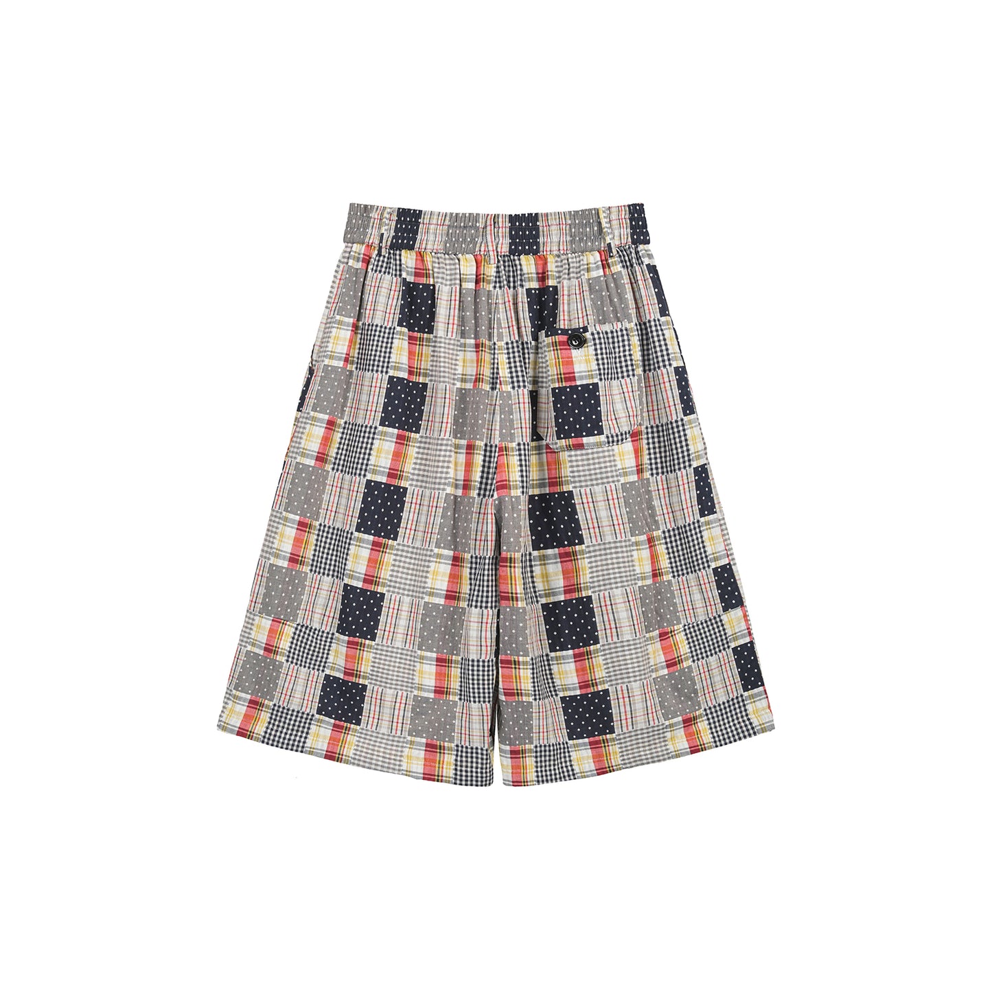 PATCHWORK PLAID SHORTS