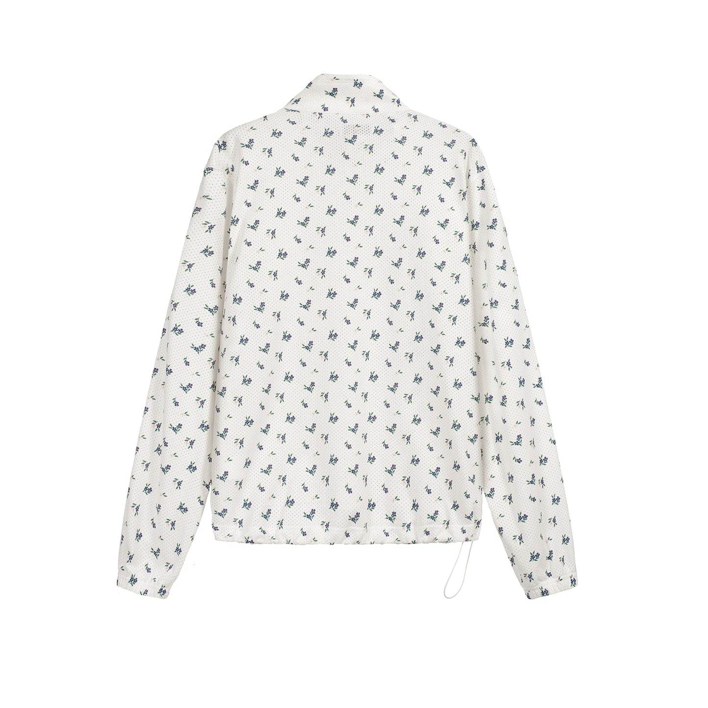 COTTON FLORAL MESH HALF ZIP JACKET