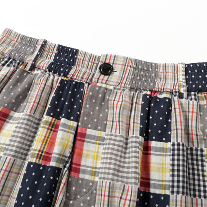 PATCHWORK PLAID SHORTS
