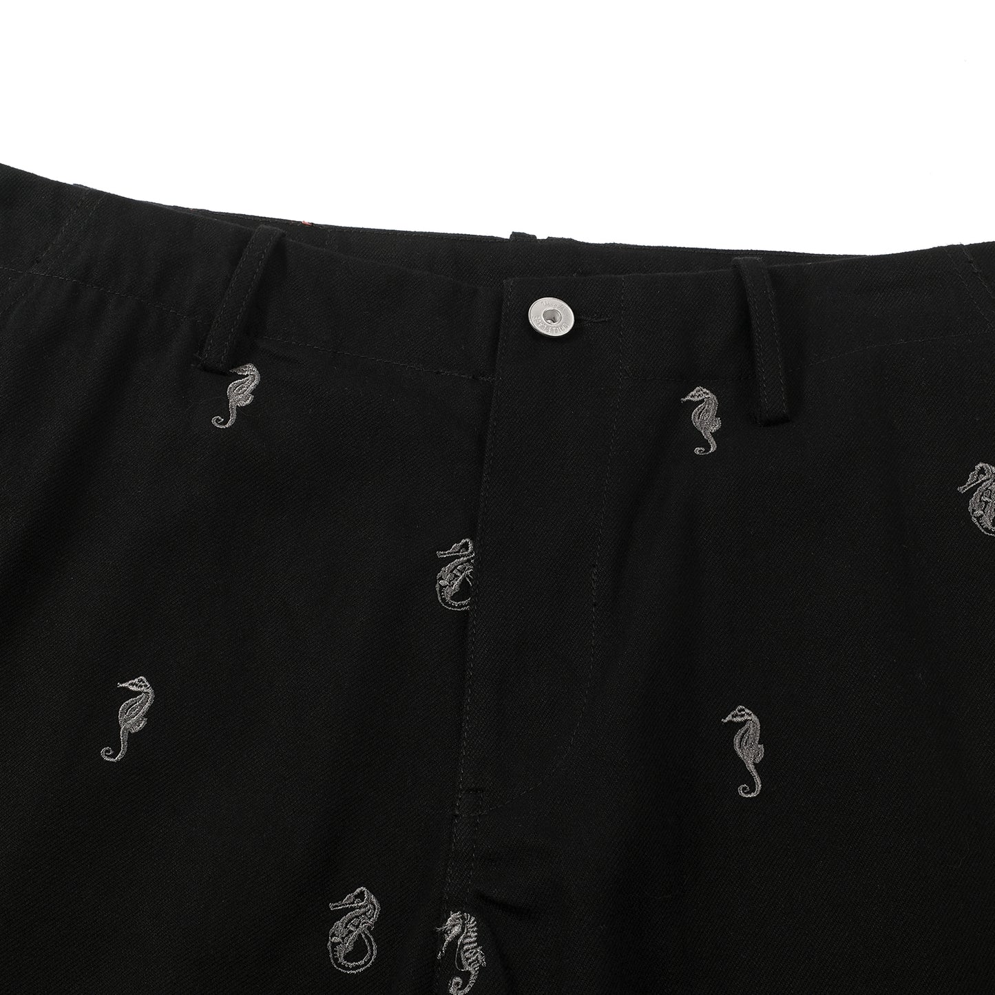 SEAHORSE EMBROIDERED STRAIGHT LEG PANTS