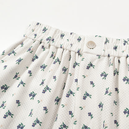 COTTON FLORAL MESH SHORTS