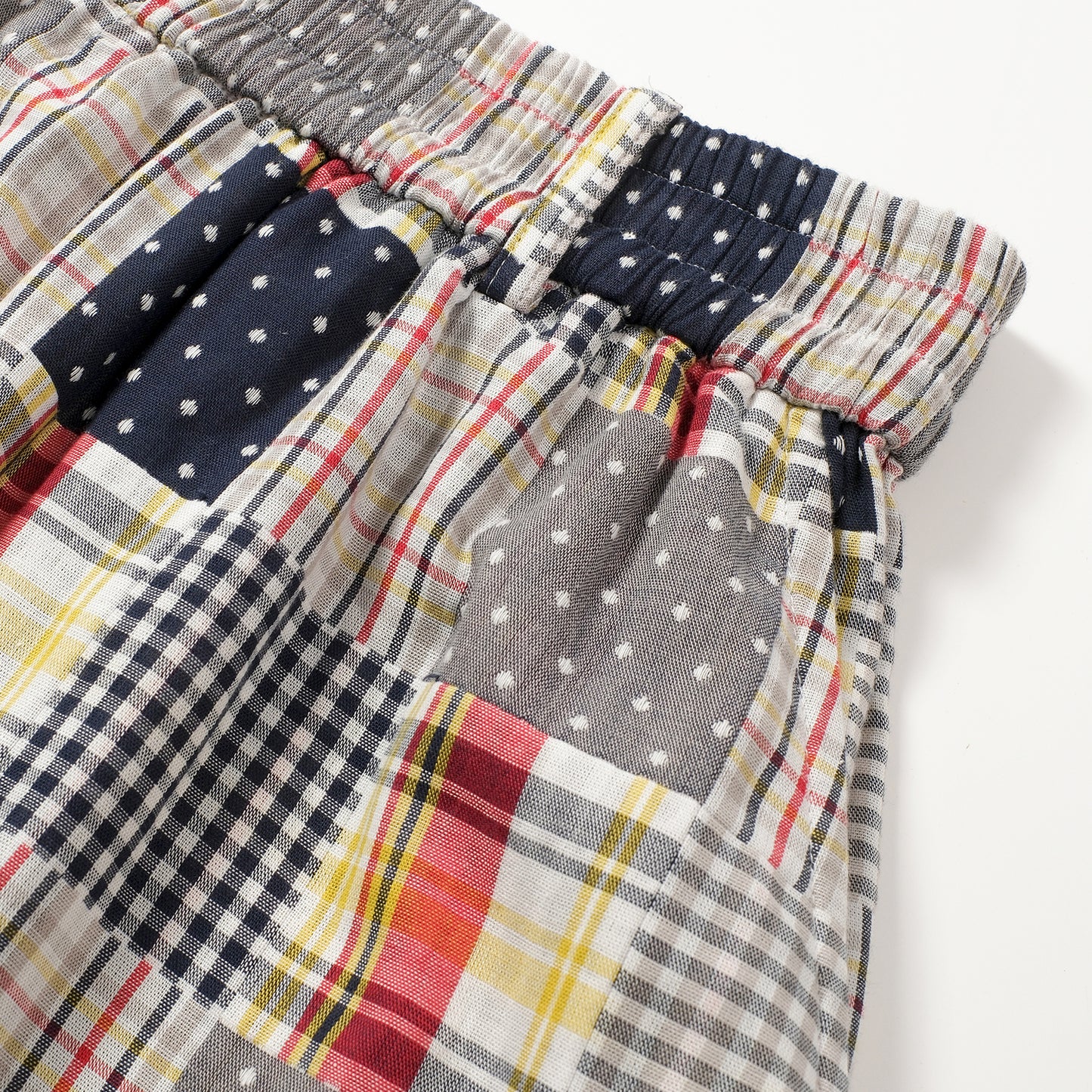 PATCHWORK PLAID SHORTS