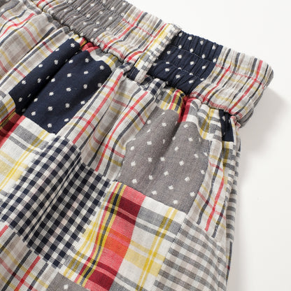 PATCHWORK PLAID SHORTS