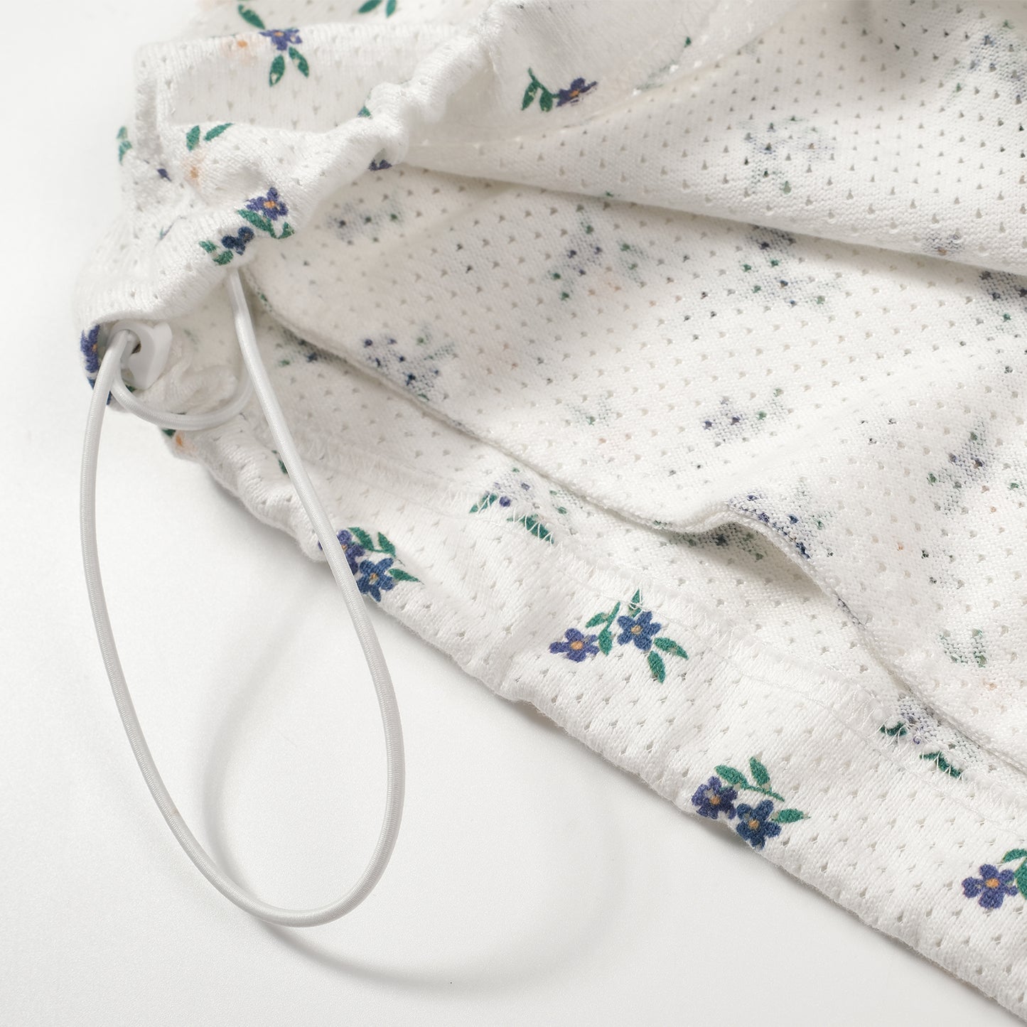 COTTON FLORAL MESH HALF ZIP JACKET