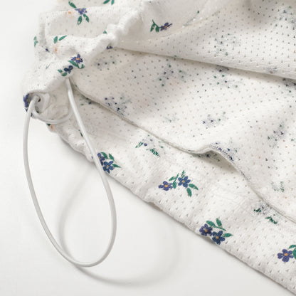 COTTON FLORAL MESH HALF ZIP JACKET