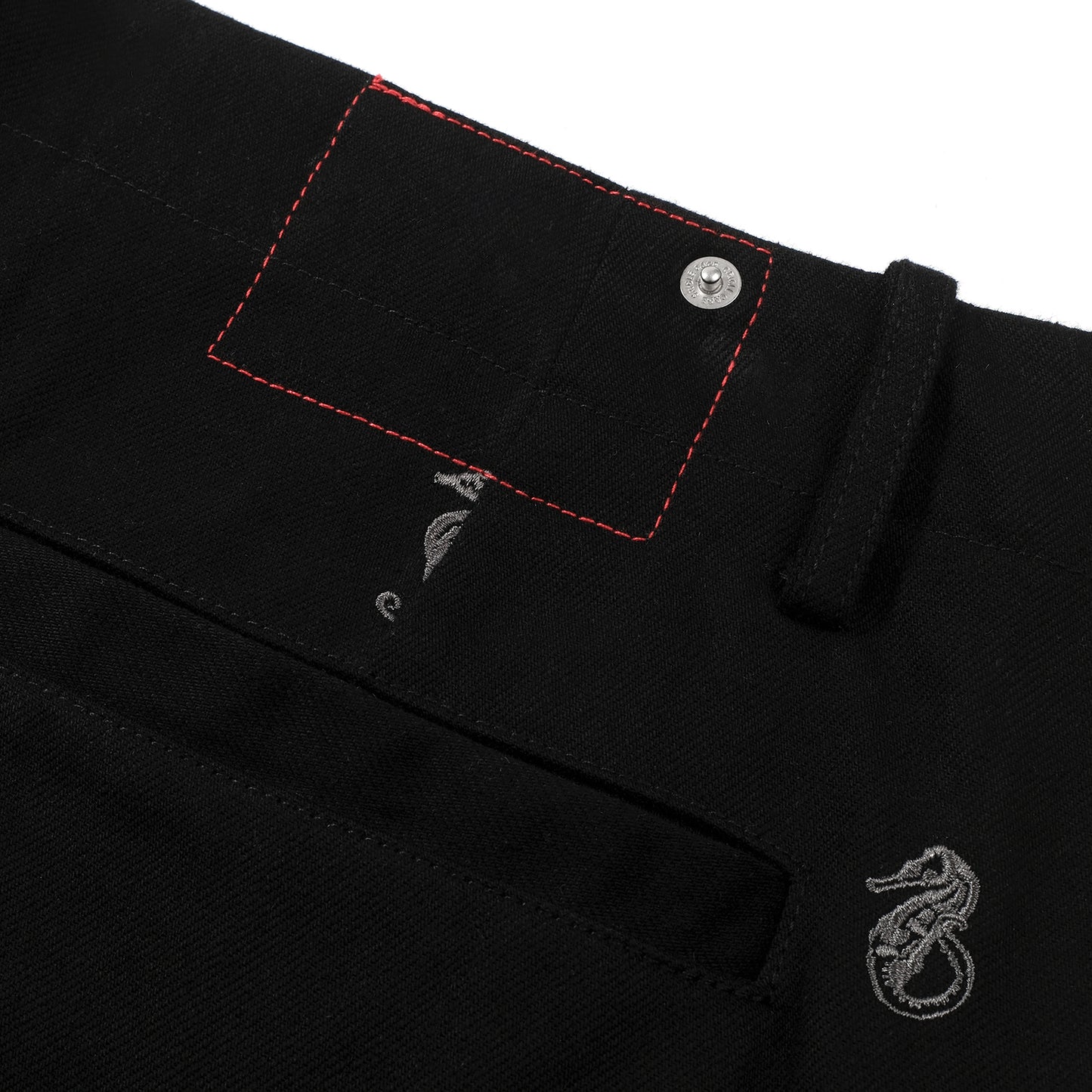SEAHORSE EMBROIDERED STRAIGHT LEG PANTS