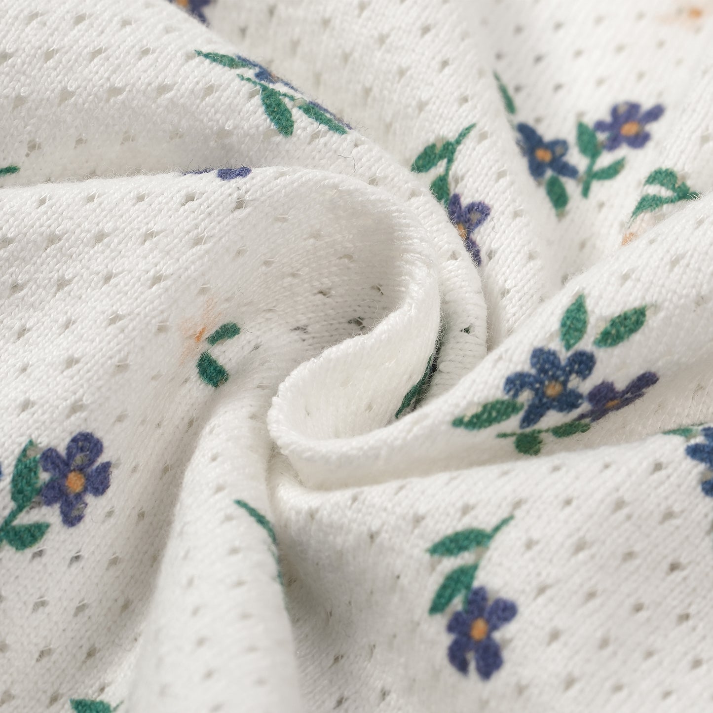 COTTON FLORAL MESH HALF ZIP JACKET